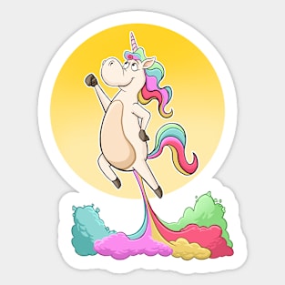 Farting Unicorn, Unicorn Funny Shirt Flying Unicorn Sticker